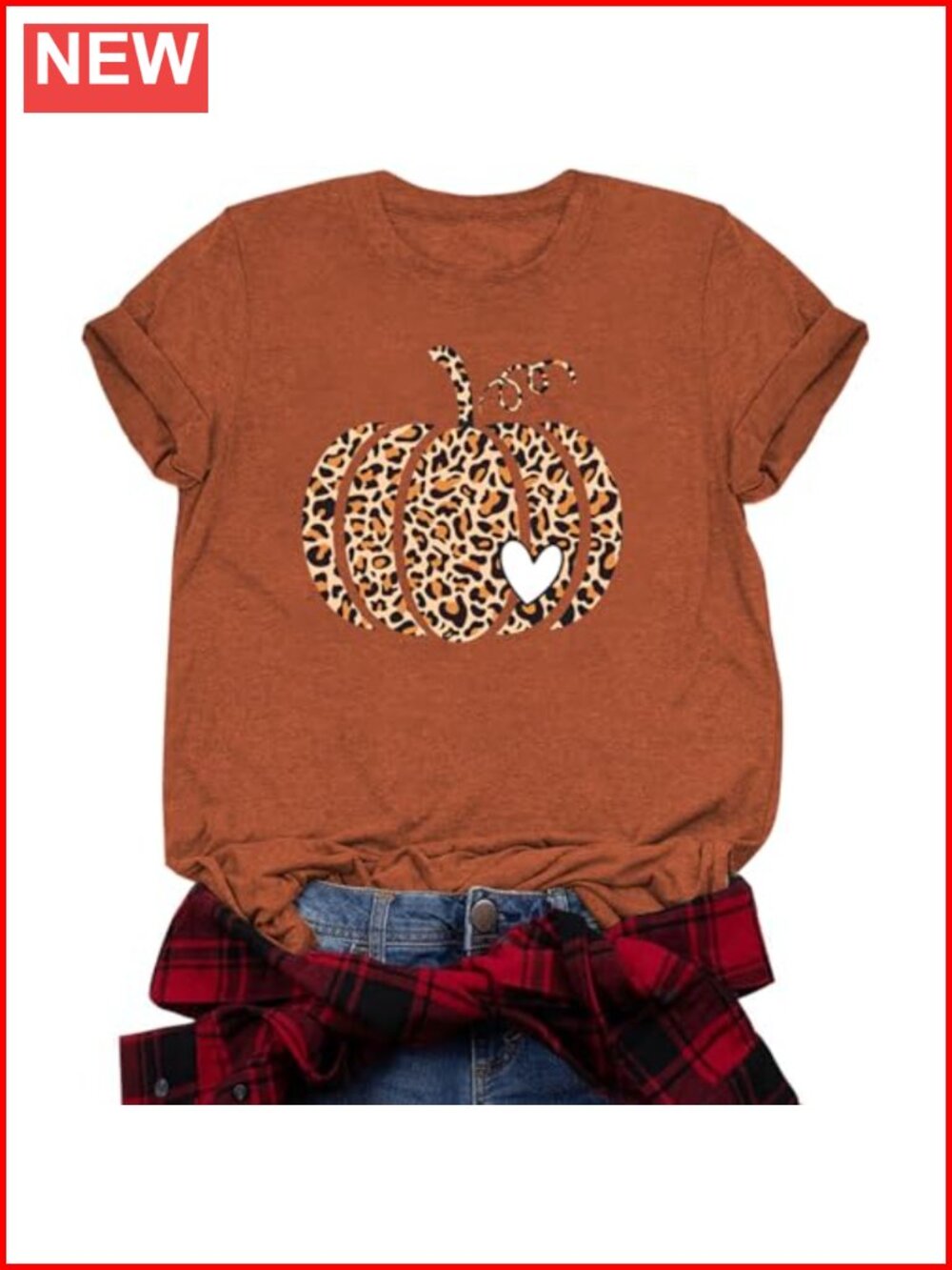 Leopard Pumpkin Print Short Sleeve T-Shirt Thanksgiving Fall Tee